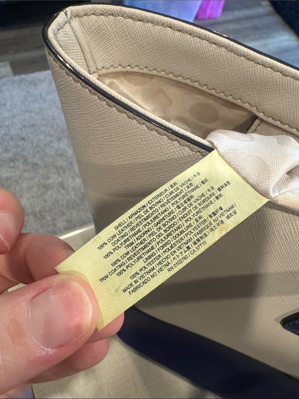 kate spade Cream and Blue Colorblock Leather Tote - Picture 8 of 12